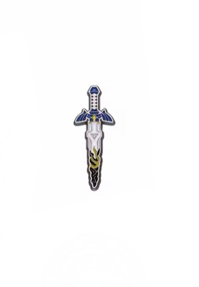 Zelda Style Pin Set 6pk Rubber Back Brooch Zelda Master Sword Pin Majoras Mask