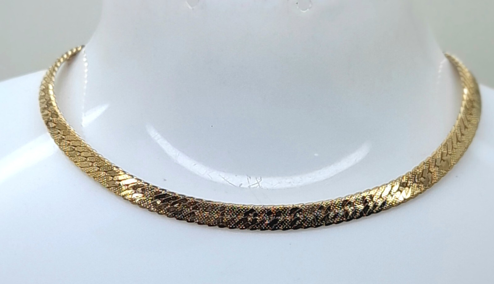 B001 GOLD PLATED UNISEX “I LOVE YOU” EMBOSSED FLEX HERRINGBONE BRACELET 9 INCH