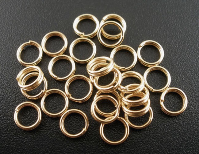 10Pcs Gold Filled Split jump Ring Charm pendant bail Connector