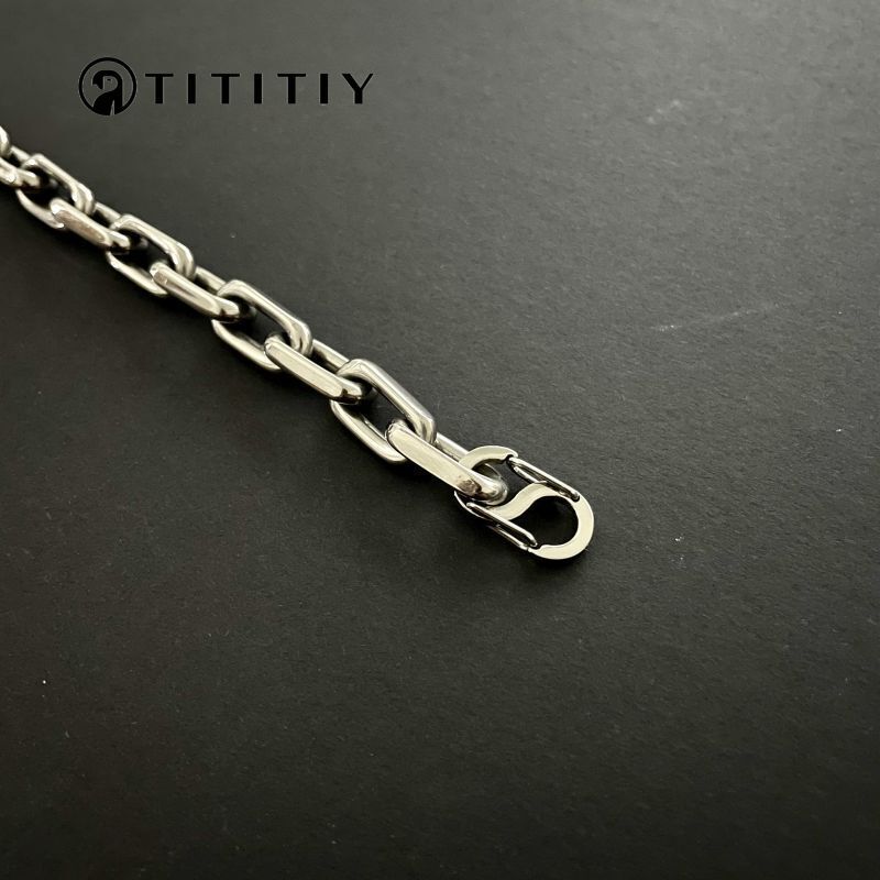 Wide 8mm Pure Titanium Chain Bracelet Ultra-light Anti-allergic Exquisite Gift