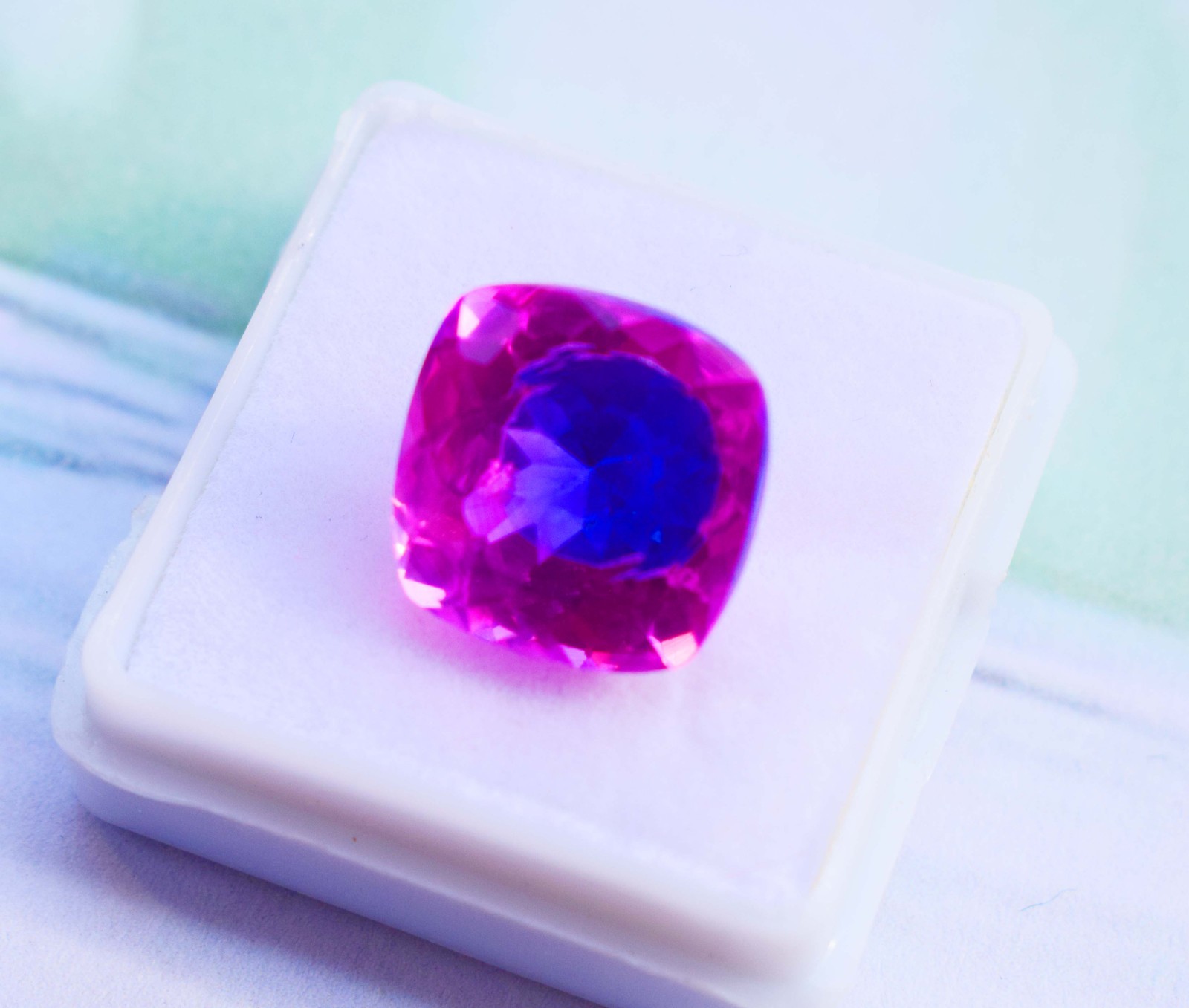 Natural Bicolor Pitambari Sapphire Gemstone 12Ct Cushion cut Loose Pitambari Gem