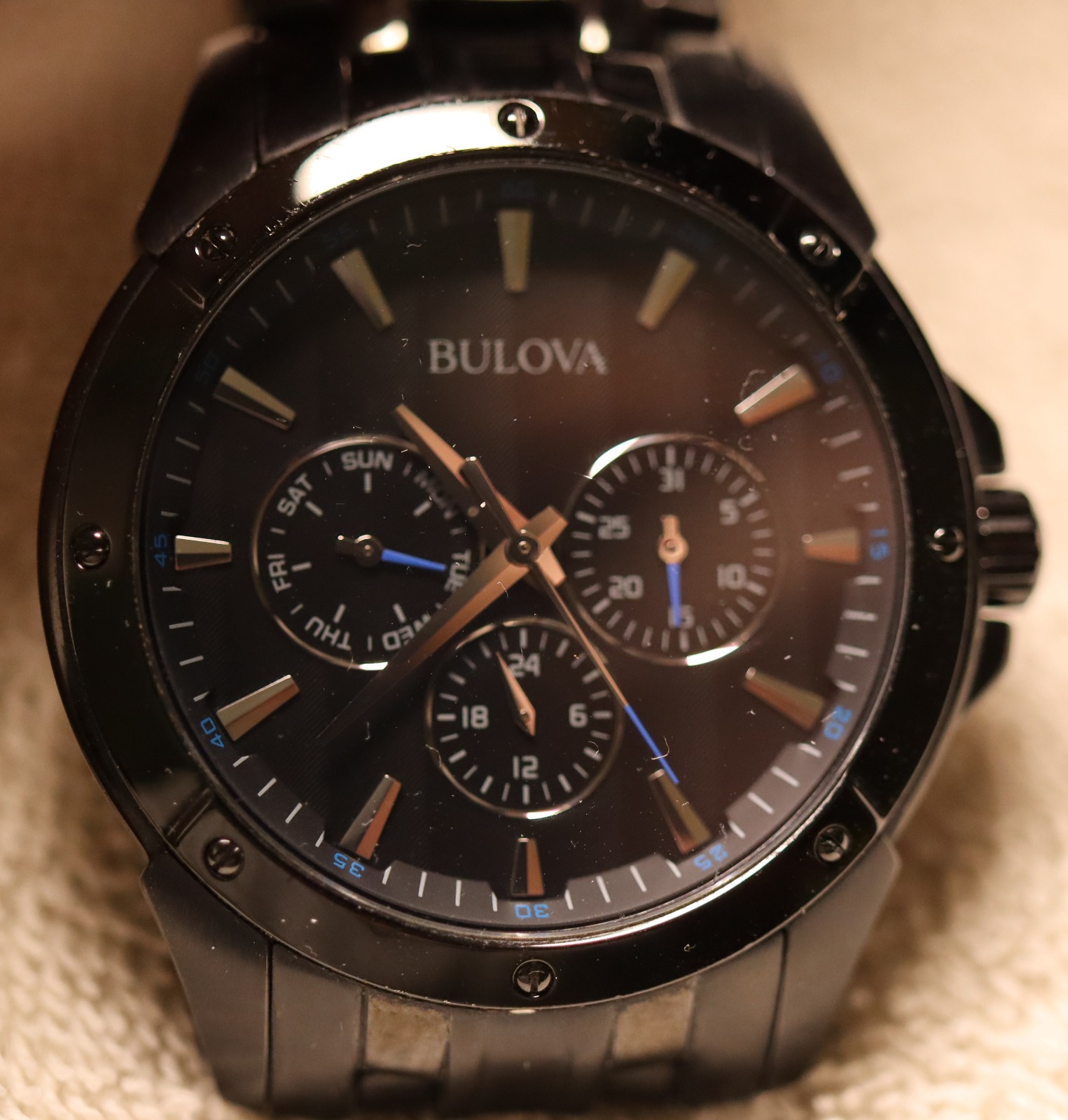 Bulova 98C121 Men’s Black Ion Plated Multi-Function Watch 42mm