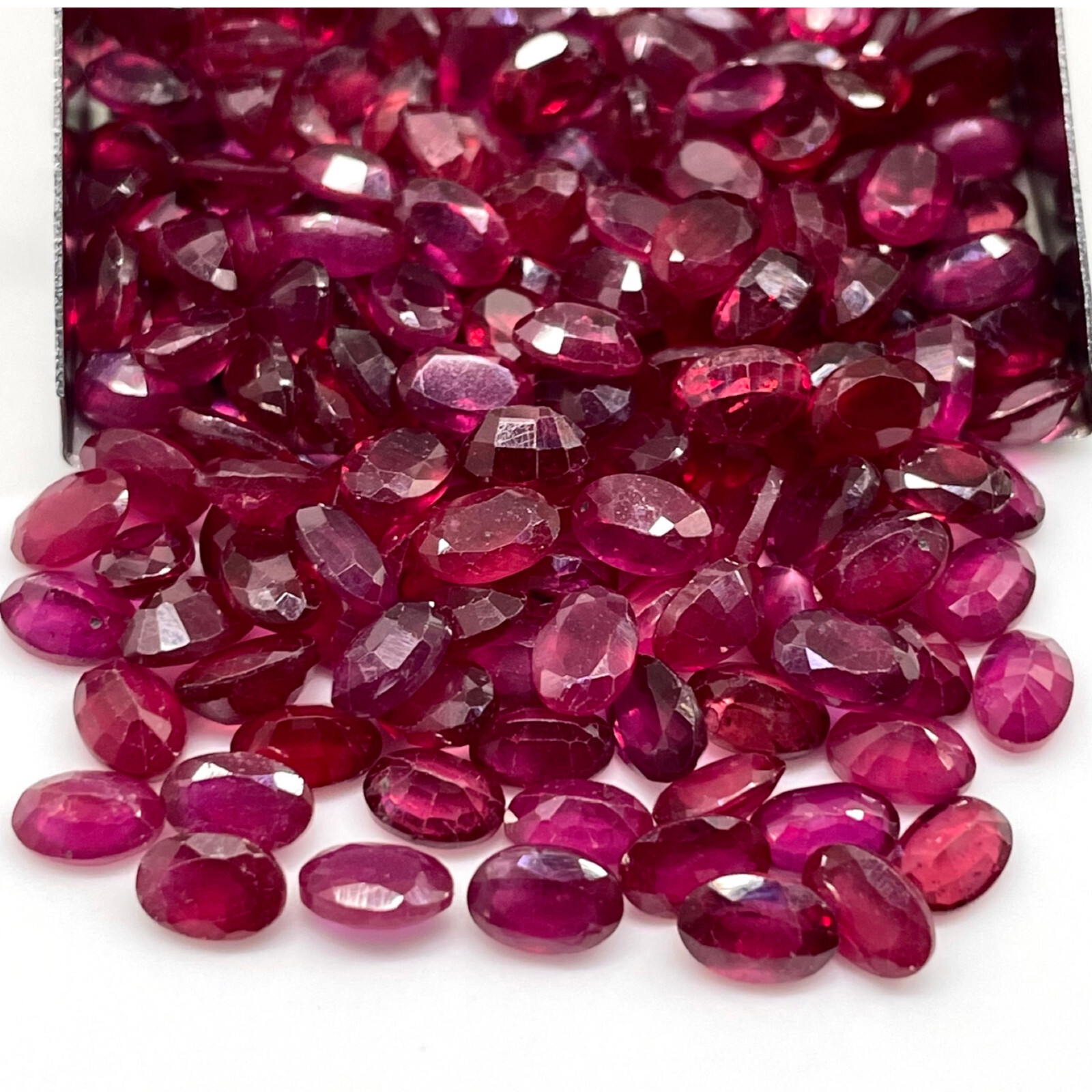 12 Pcs Natural Ruby 6x4mm Oval Cut Rich Sparkling Red Gemstones Wholesale Lot