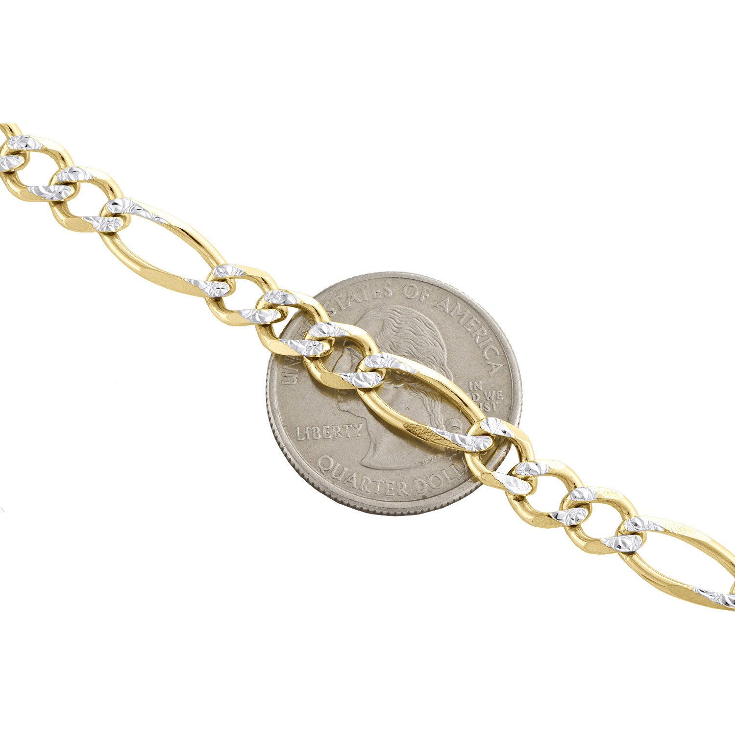 10K Yellow Gold Solid Diamond Cut Figaro Chain 6.50mm Necklace 16 – 30 Inches