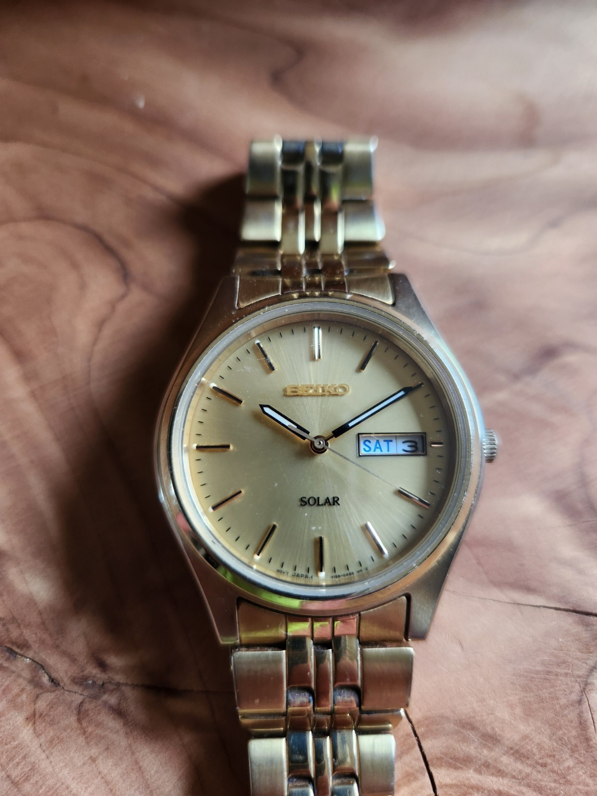 Seiko Solar Men’s Gold Tone Day/Date V158 0AA0 Working Charges