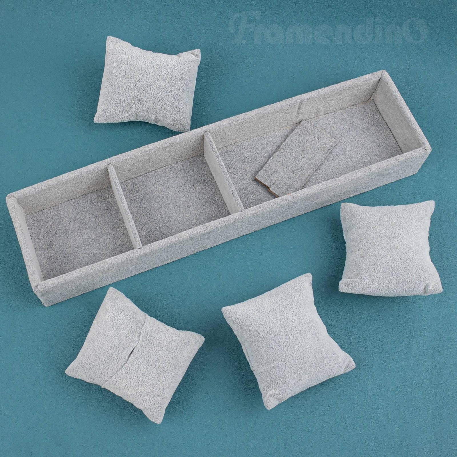 Framendino, 4 Slots Velvet Tray Jewelry Organizer with Pillow for Display Bra…