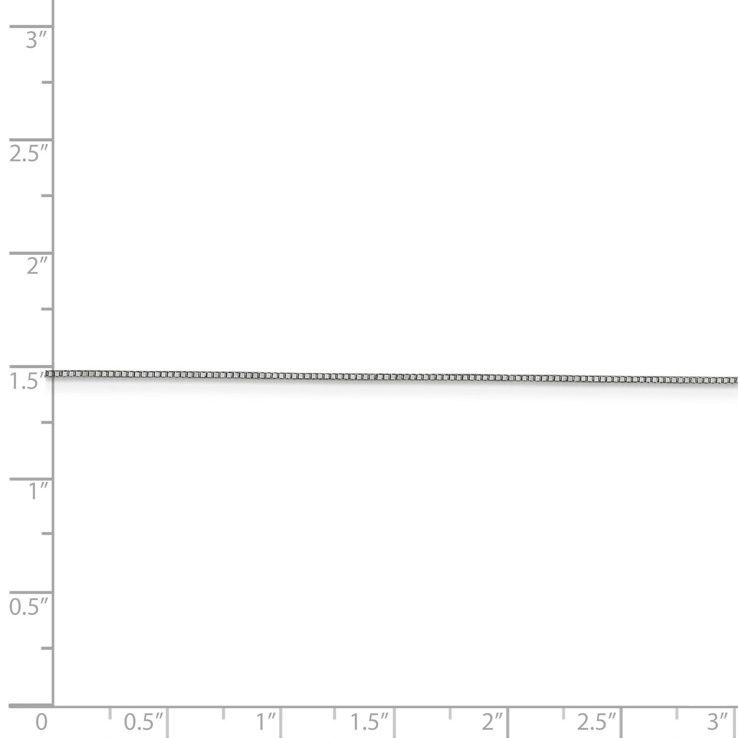 14k White Gold 0.70mm Solid Plain Box Link Chain w/ Lobster Clasp 14″ – 30″