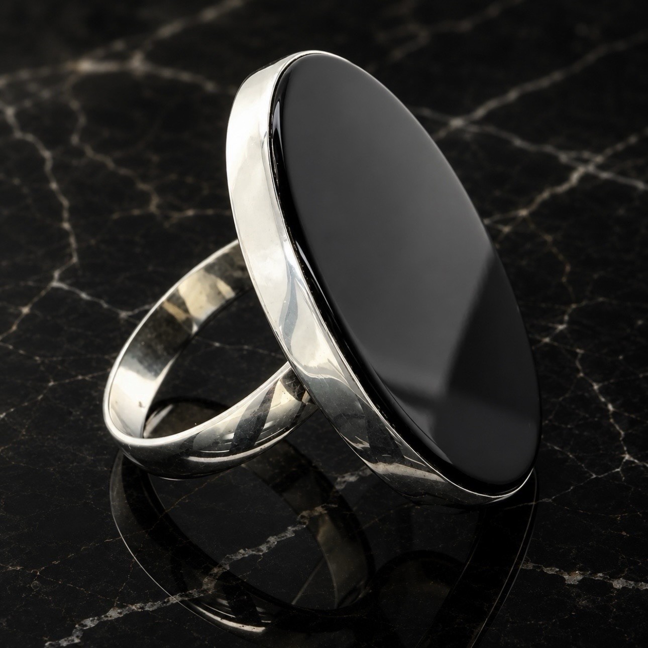 8 8.5 9 Handmade Ring Black Onyx Gem Solid 925 Sterling Silver Gemstone Fine Art