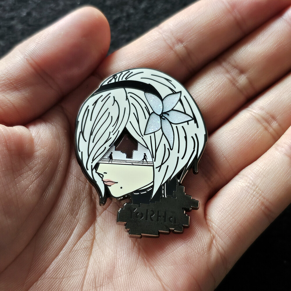 Game Automata Yorha No. 2 Type B 2B lapel Enamel Metal Badge Pin Rare Gift