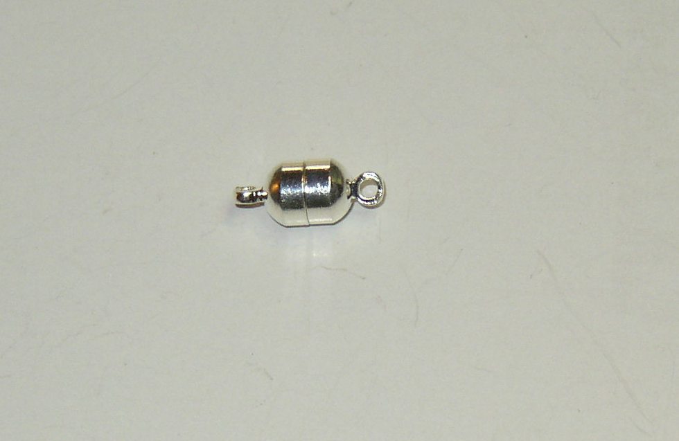 Magnetic Clasp Silver jewelry end fastener strong medium single barrel magnet 1p