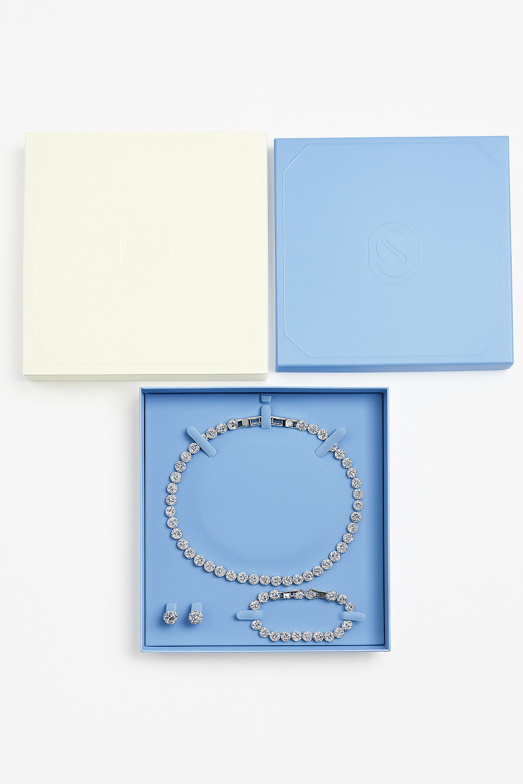 Swarovski Una Angelic Set, Necklace, Earrings & Bracelet, Round Cut 5367853