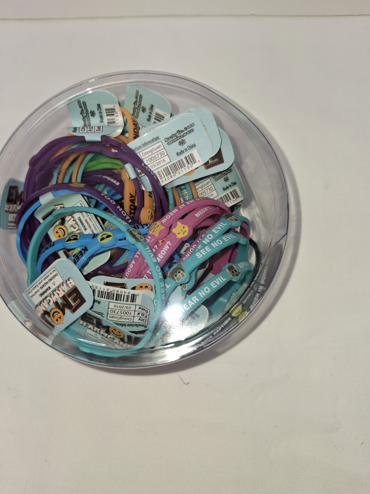 Emoji 100% Silicone Adjustable Charm Bracelets Multicolor Unisex Kids Dangle