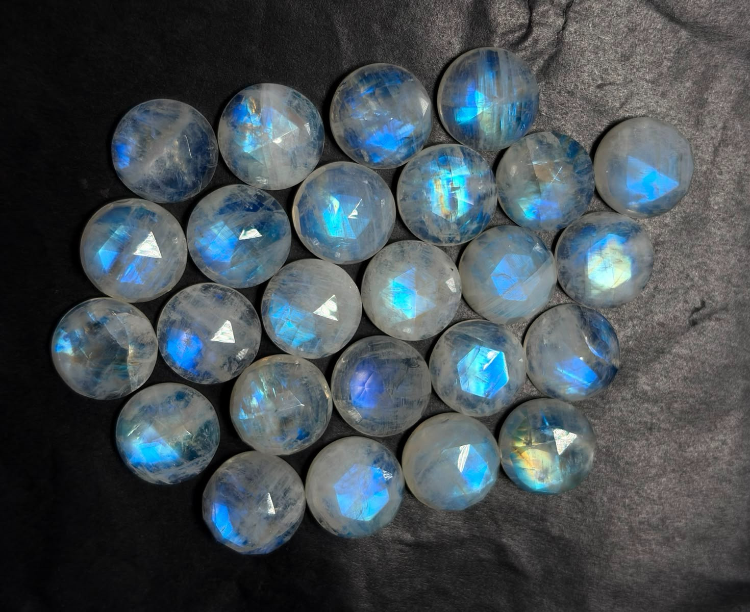 Rainbow Moonstone A One Quality 100% Natural Moonstone Rose Cut Loose Gemstone