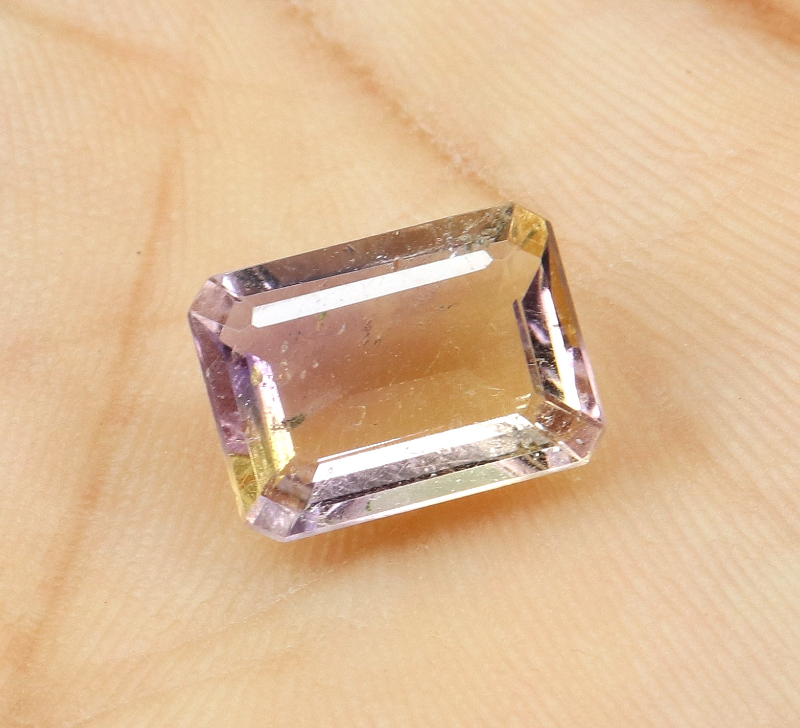 Natural Bolivia Ametrine Bi-Color 4.10 Ct Untreated Certified Loose Gemstone