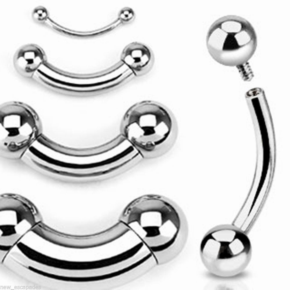 Barbell Curve Snake Eyes Heavy 0 Gauge 1/2″ Internal Thread 10mm Balls Steel