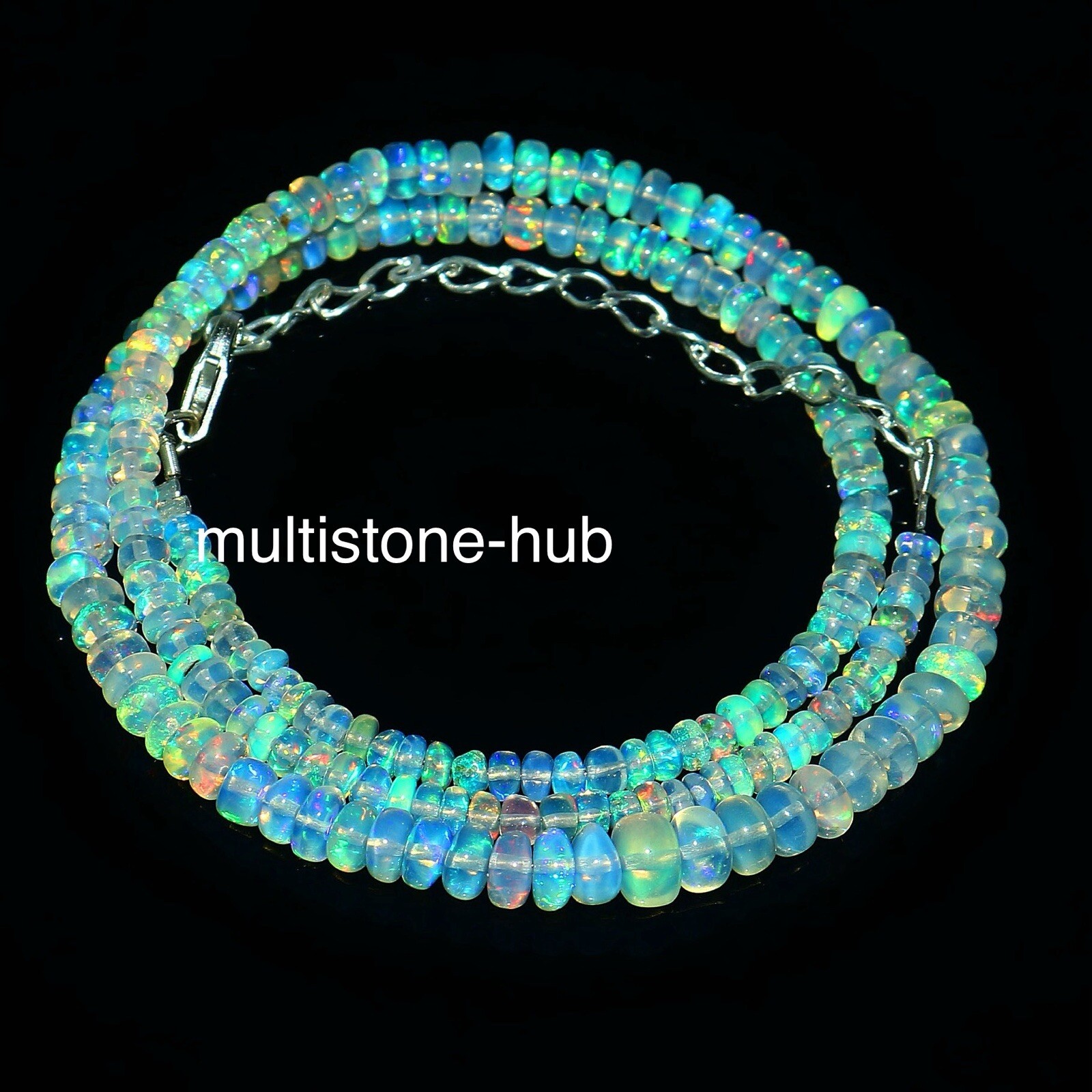 Natural Ethiopian Welo Fire Opal Rondelle Beads Gemstone Necklace 16 Inches