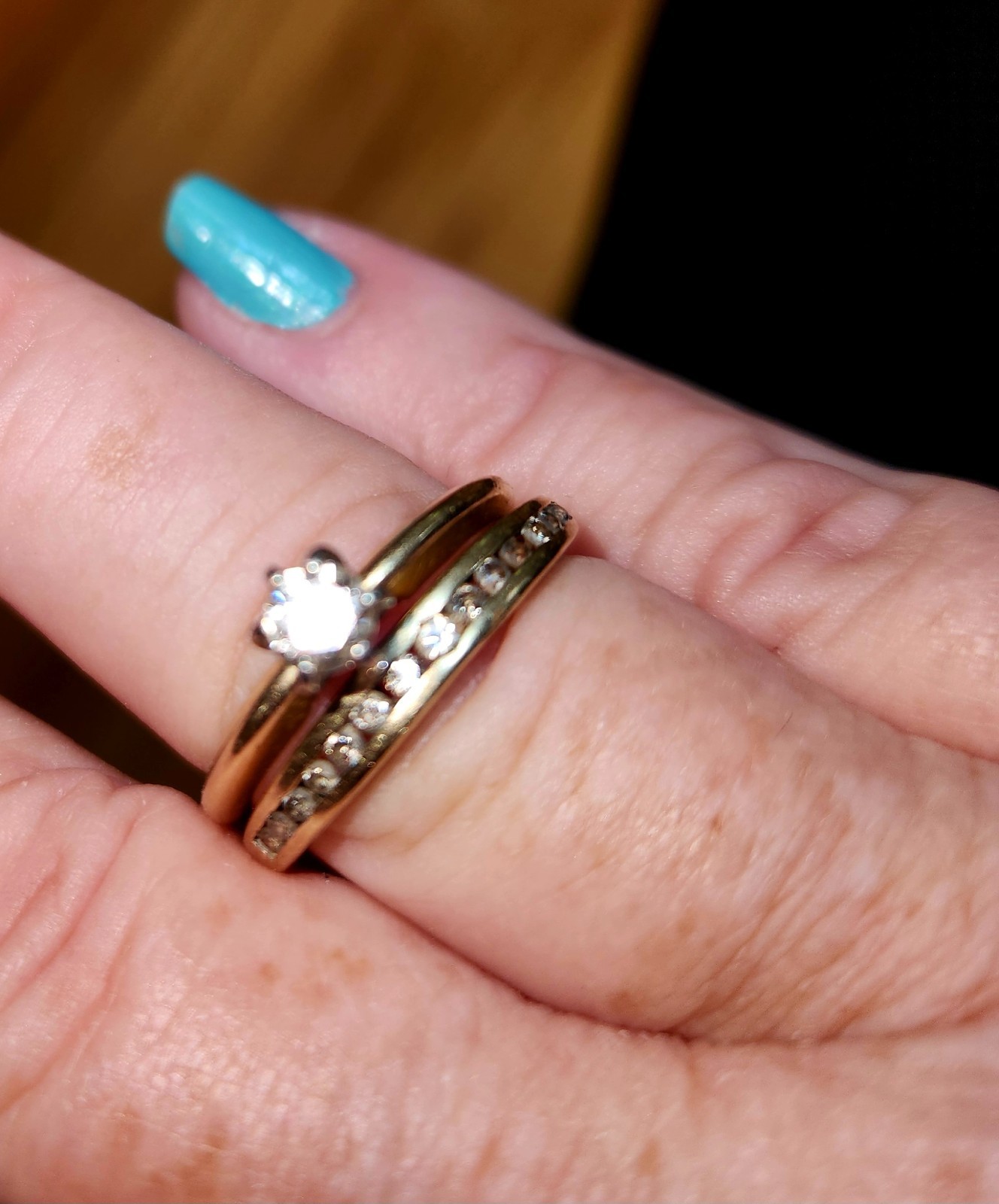 Engagement Ring and Wedding Band Set
