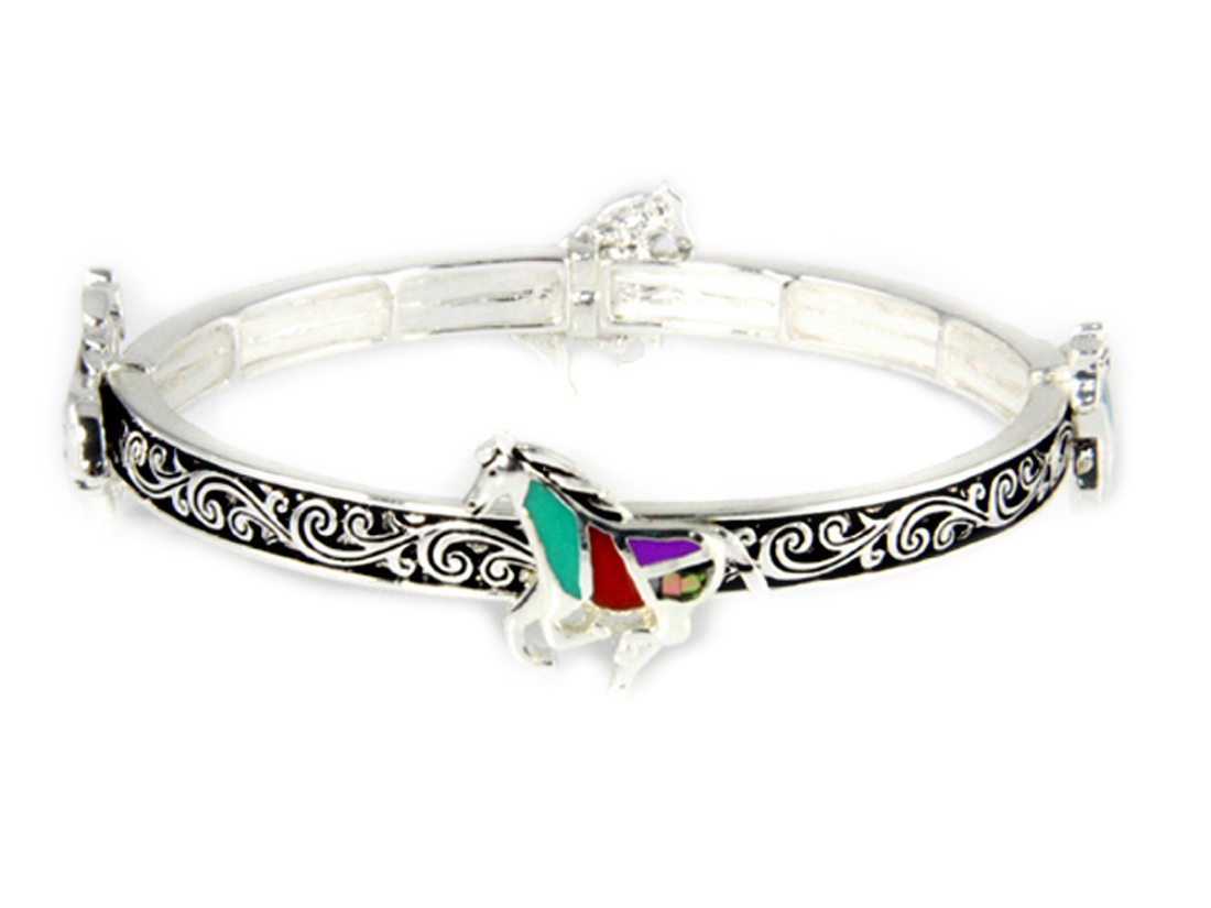 4031413 Equine Stretch Bracelet Horse Western Style Design Cowgirl Fashion