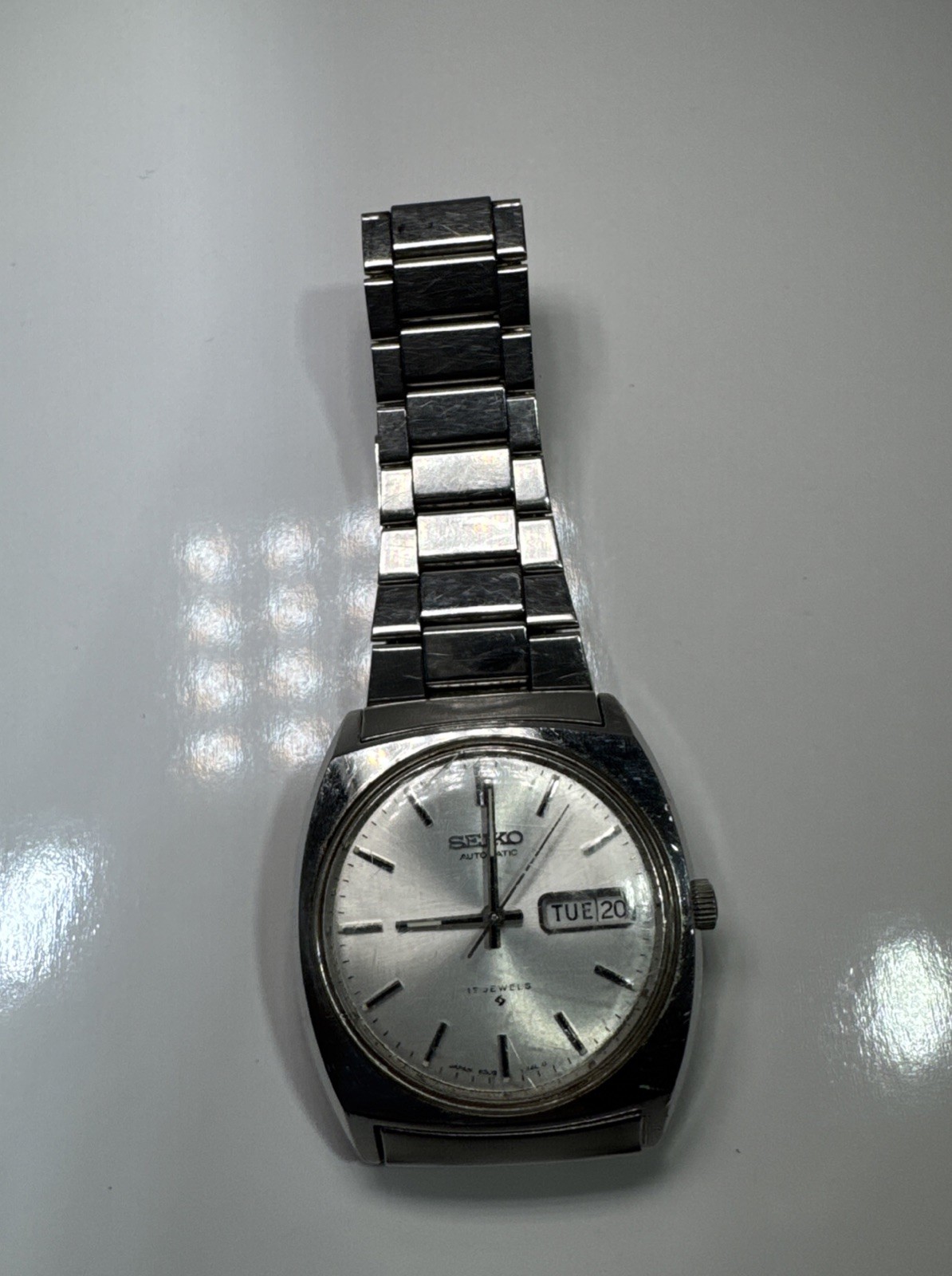 Vintage Seiko 5 Automatic Men’s Watch Day/Date Japan 6309-8089 Glass Scratch