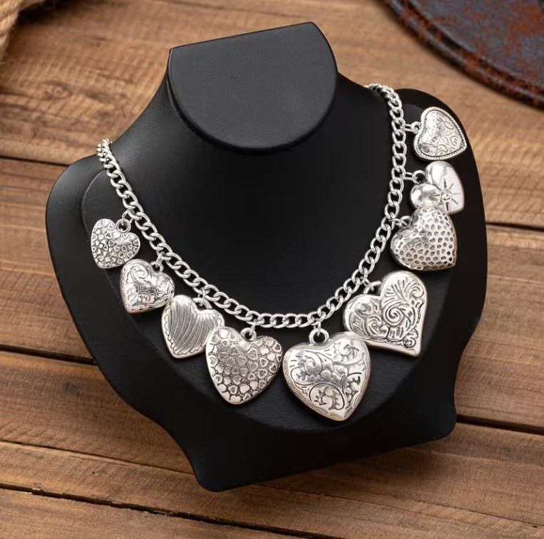BRIGHTON BEACH Multi Heart Charm Necklace