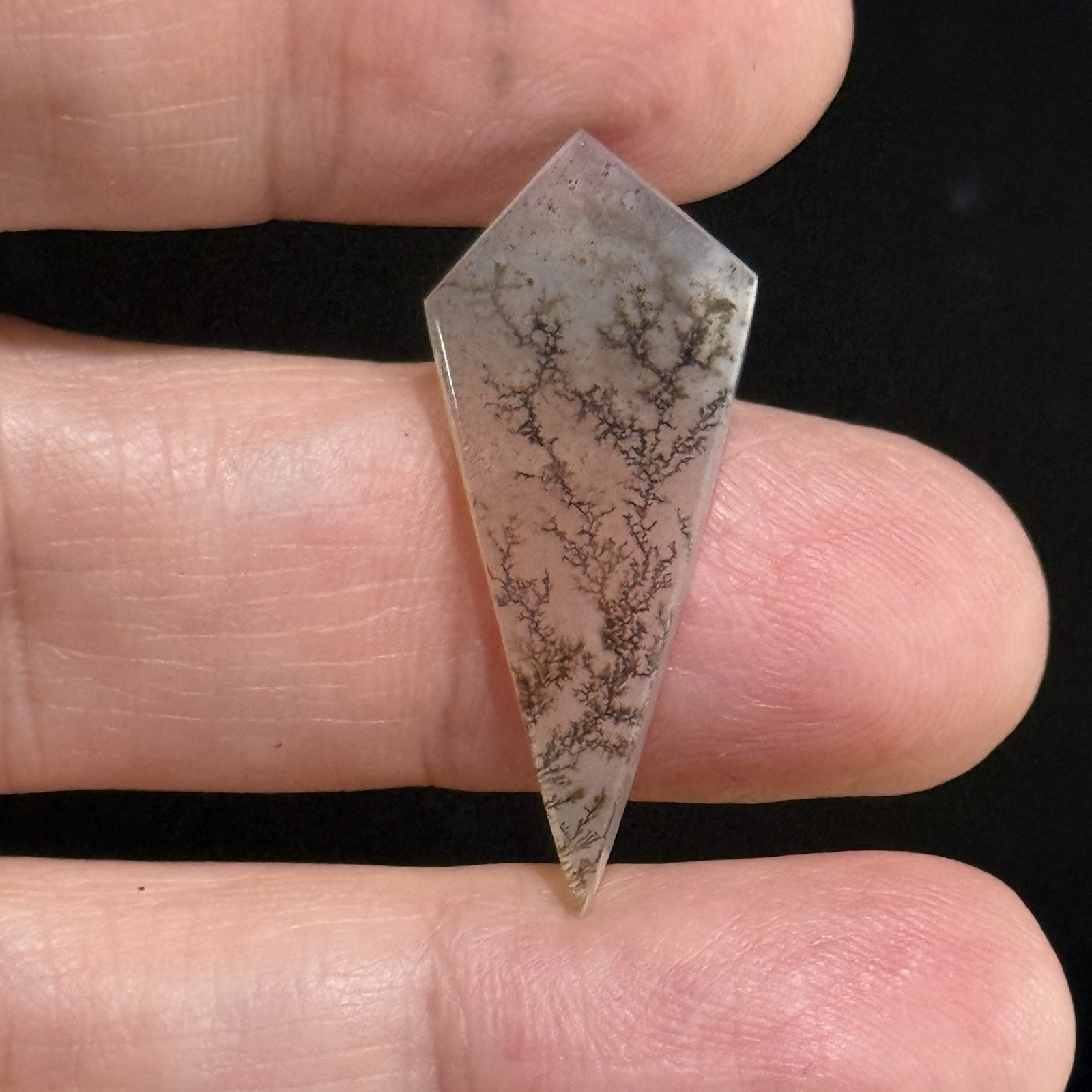 5.4ct 30x13x2mm Fine Dendritic Agate Kite Shape Cabochon Loose Picture Stone