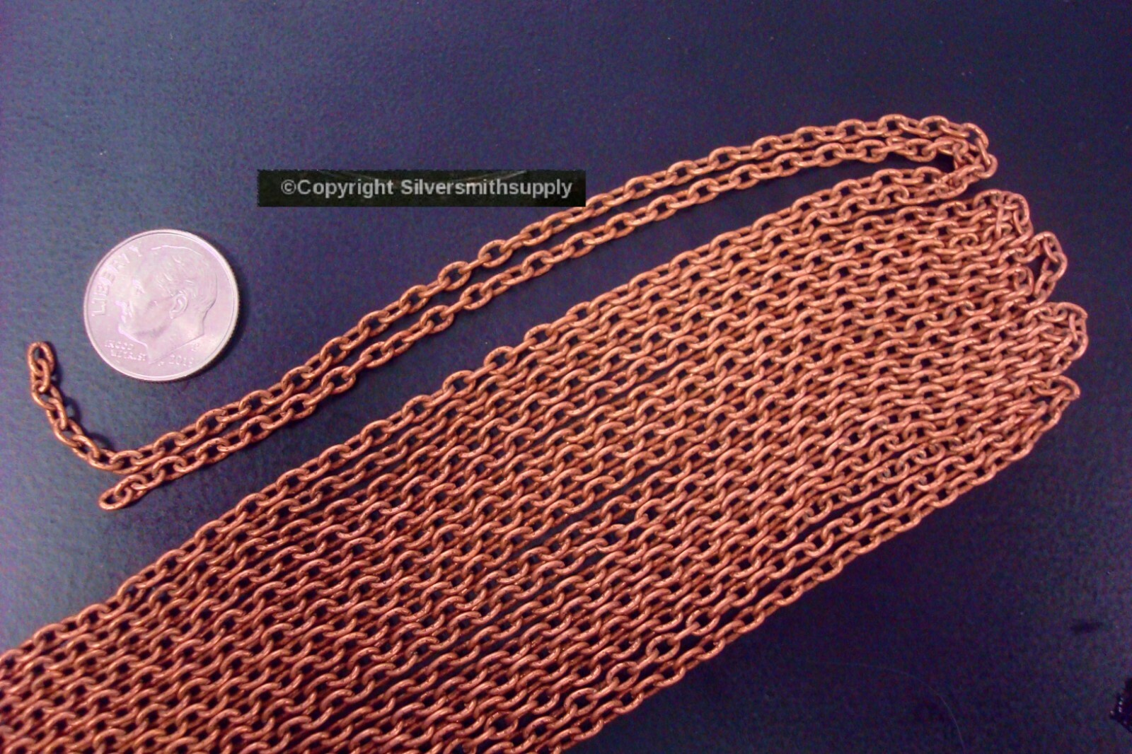 12 feet Copper pl 4×2.5mm DAPPED cable link bead chain 10 links in PCH046C