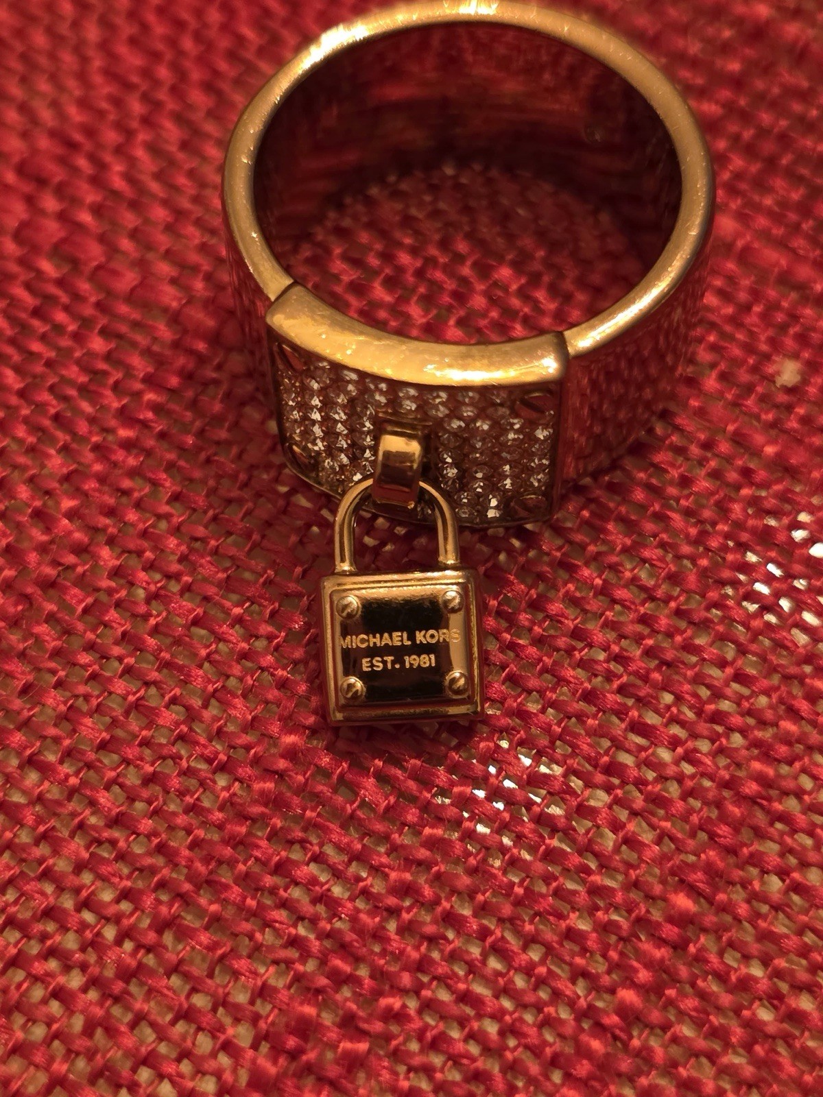 Vintage Michael Kors Padlock Charm Ring Rose Gold Size 8