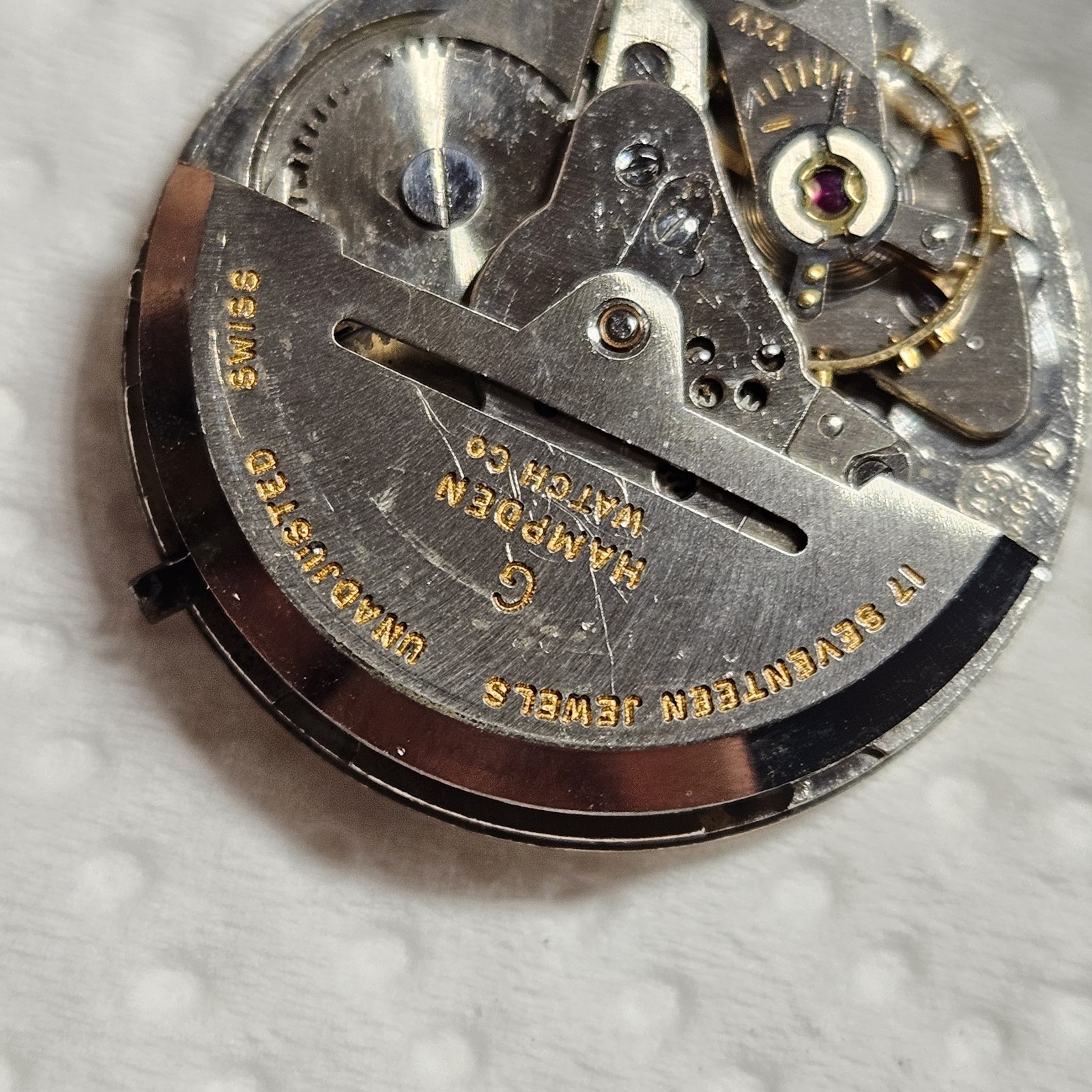 Vintage Hampden Automatic Power Reserve Indicator Mens Wrist Watch Rare AS-IS