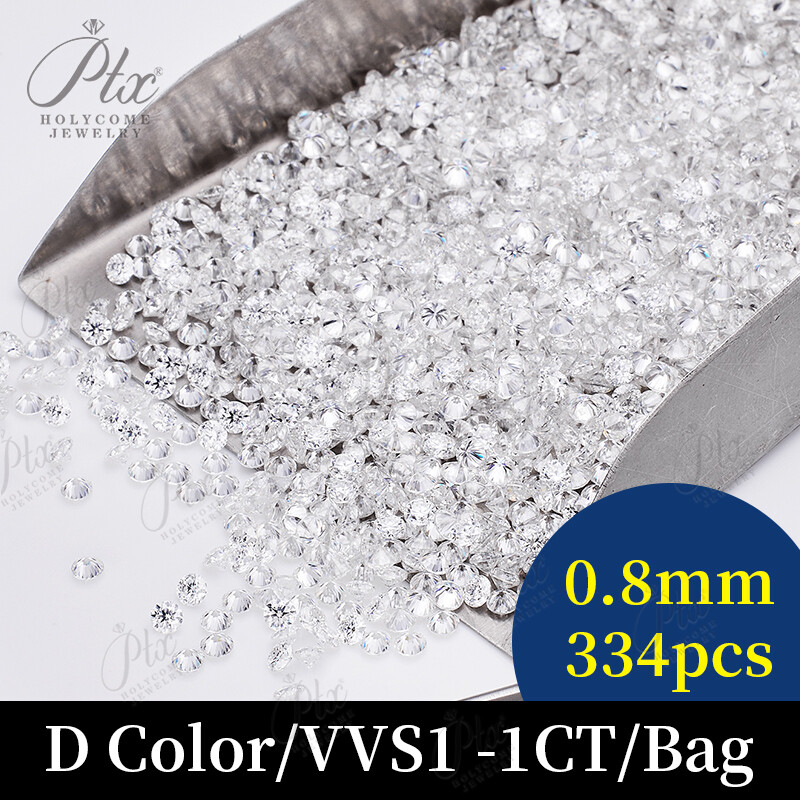 0.8~5mm 1ct Loose D White Moissanite VVS Round Stone Gemstone For Jewelry Making
