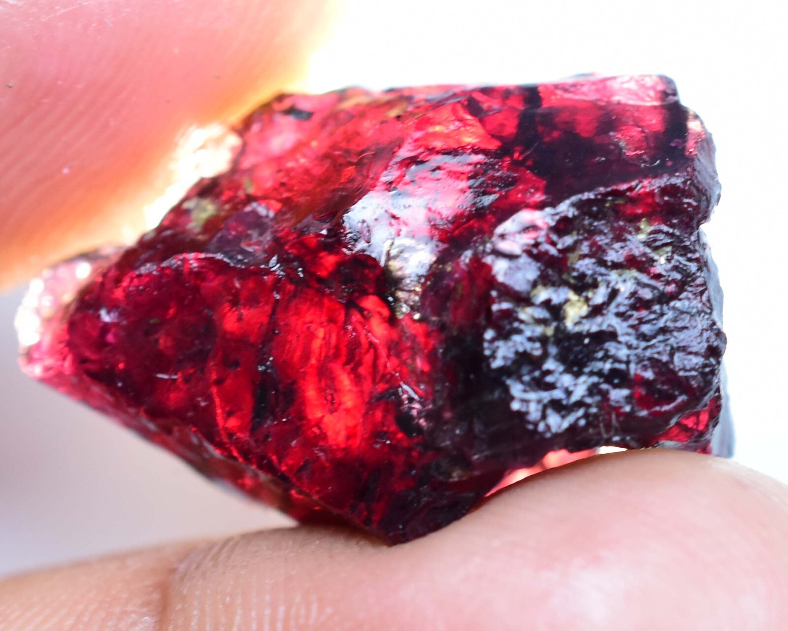 Very Rare Natural Red Painite Rough Unheated 40.70 Ct Burmese Facet Certified