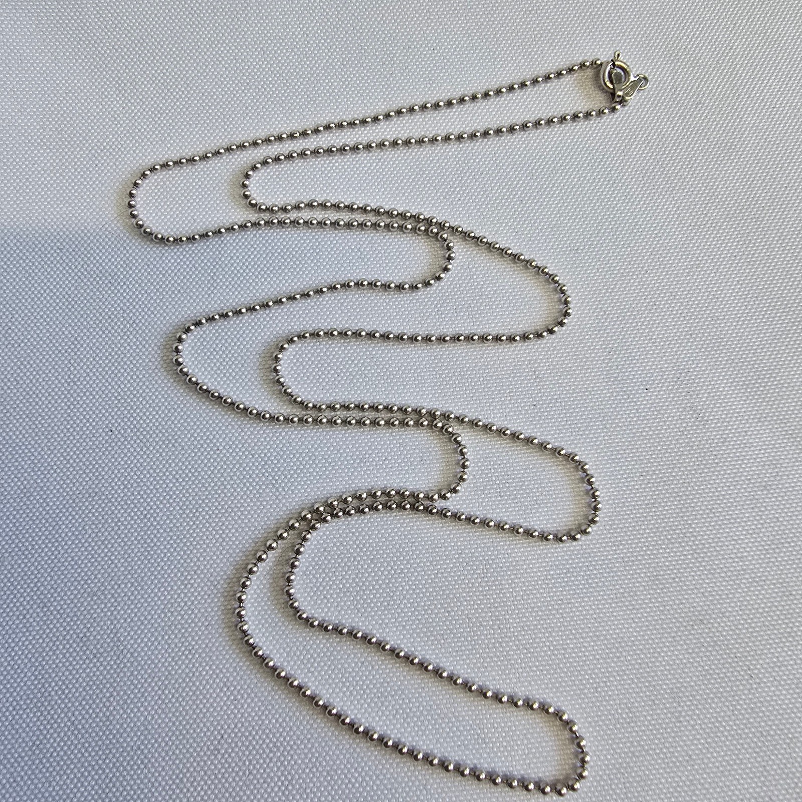 Sterling Silver Necklace 7.71g Fine Jewelry 30″ Ball Chain Spring Ring