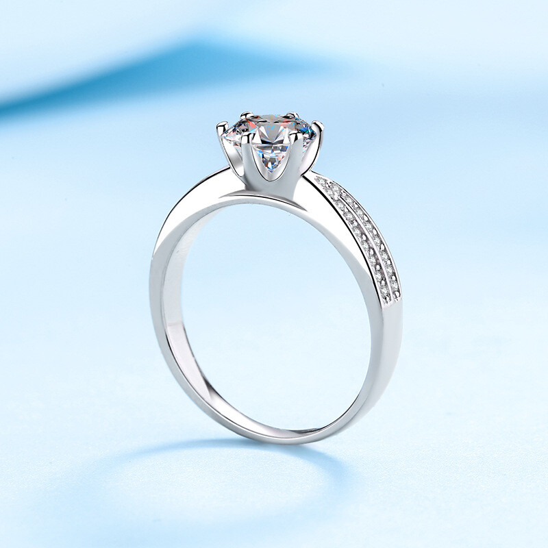 0.5Ct/1Ct/2Ct/3Ct Moissanite Wedding Engagement 925 Sterling Silver Woman’s Ring