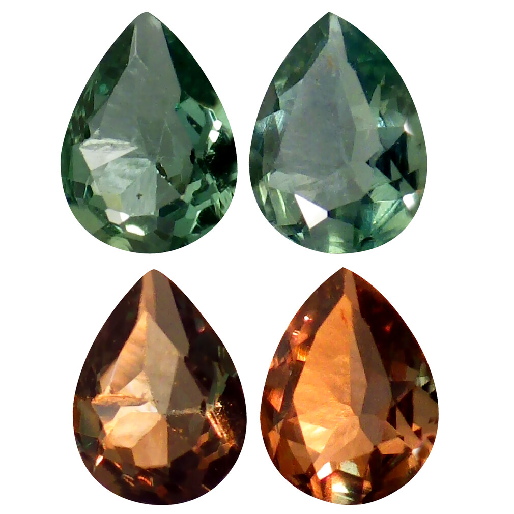 0.36 ct (2pcs) Wonderful MATCHING PAIR Pear Shape (4 x 3 mm) Alexandrite