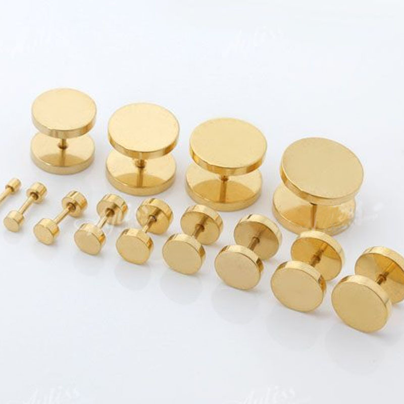 New Round Barbell Stainless Steel Screw Back Men’s Earring Ear Studs 3-14mm USA