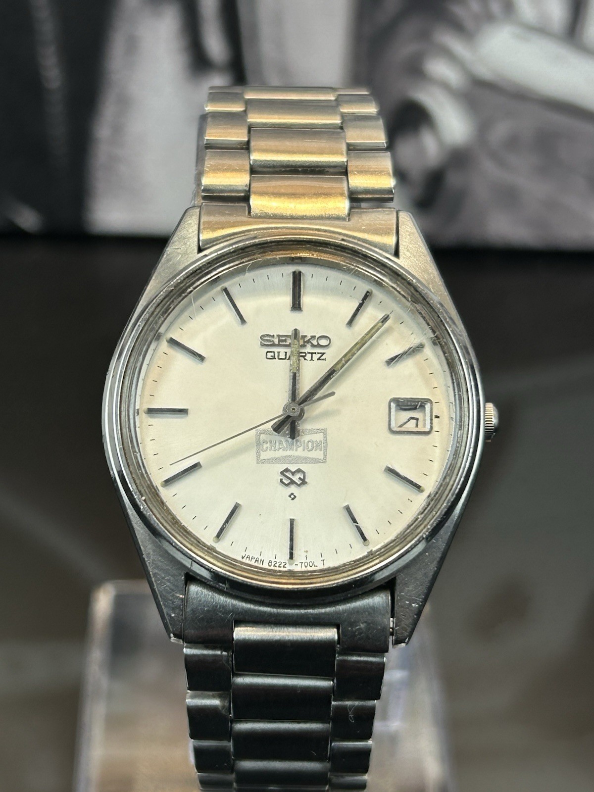 Vintage 1980 Seiko SQ Quartz Watch – 8222-7909 Champion Dial – RUNS