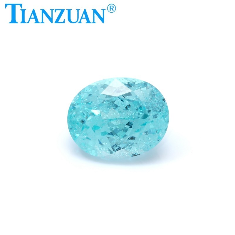 Synthetic YAG Oval Shape Neon Blue Color with inclusions loose Gemstones