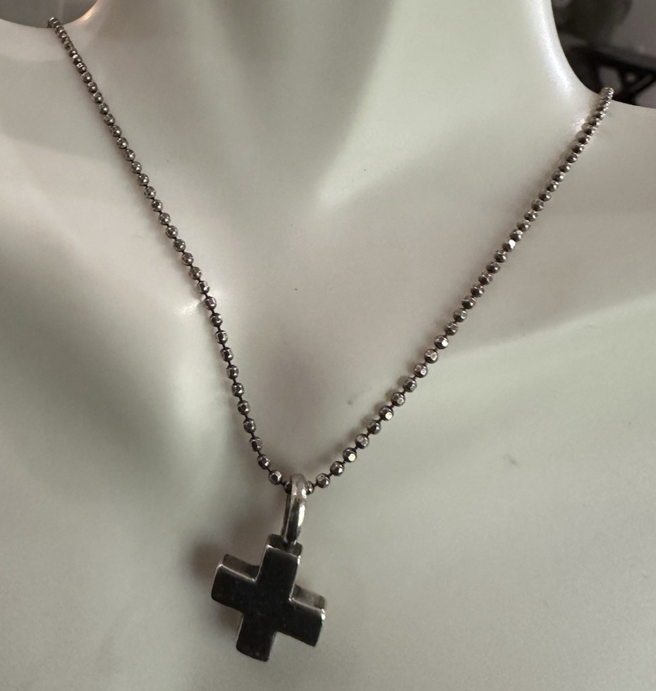 Jane Diaz Vintage Sterling Silver Cross Chain Necklace