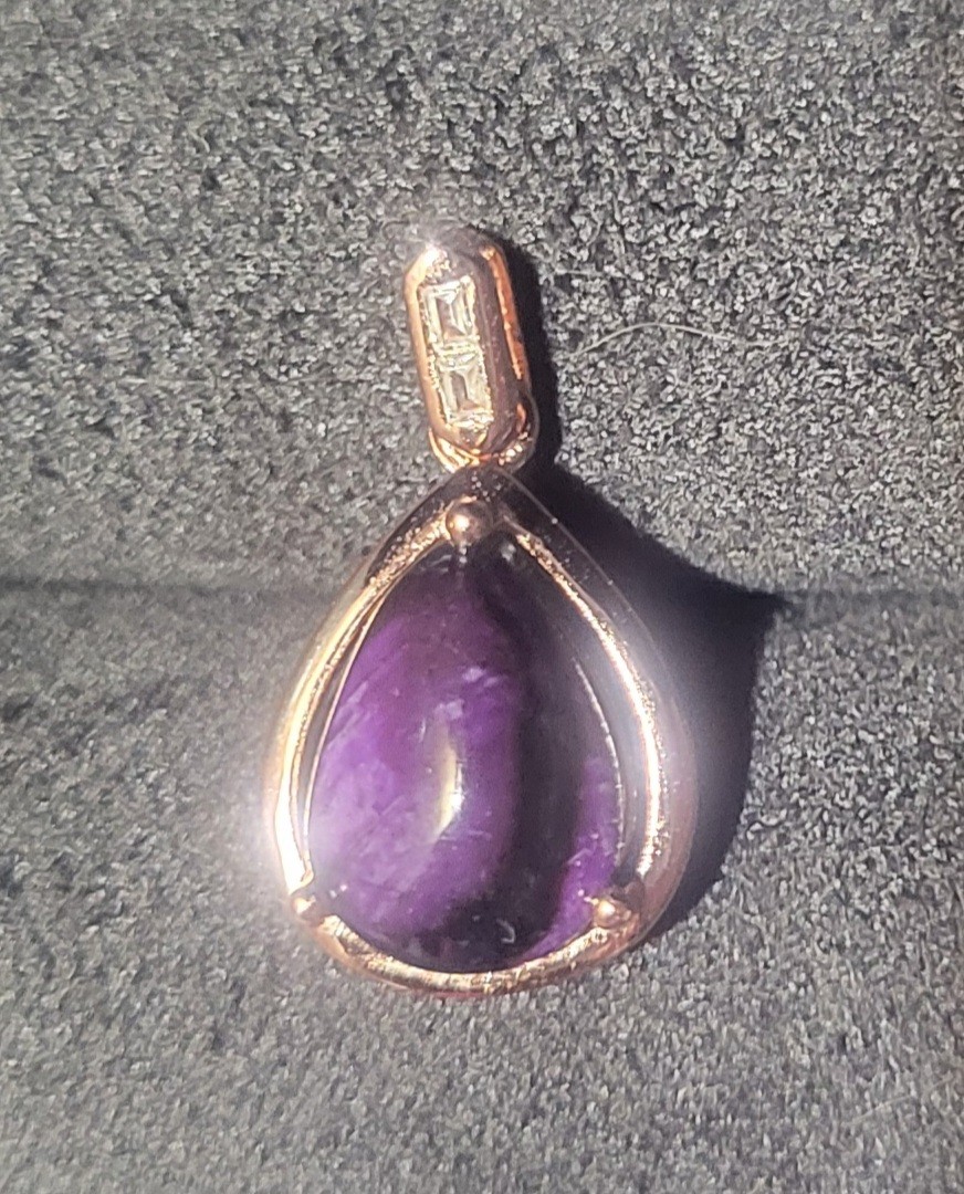 Rose Gold Sugilite Pear Shape Pendant