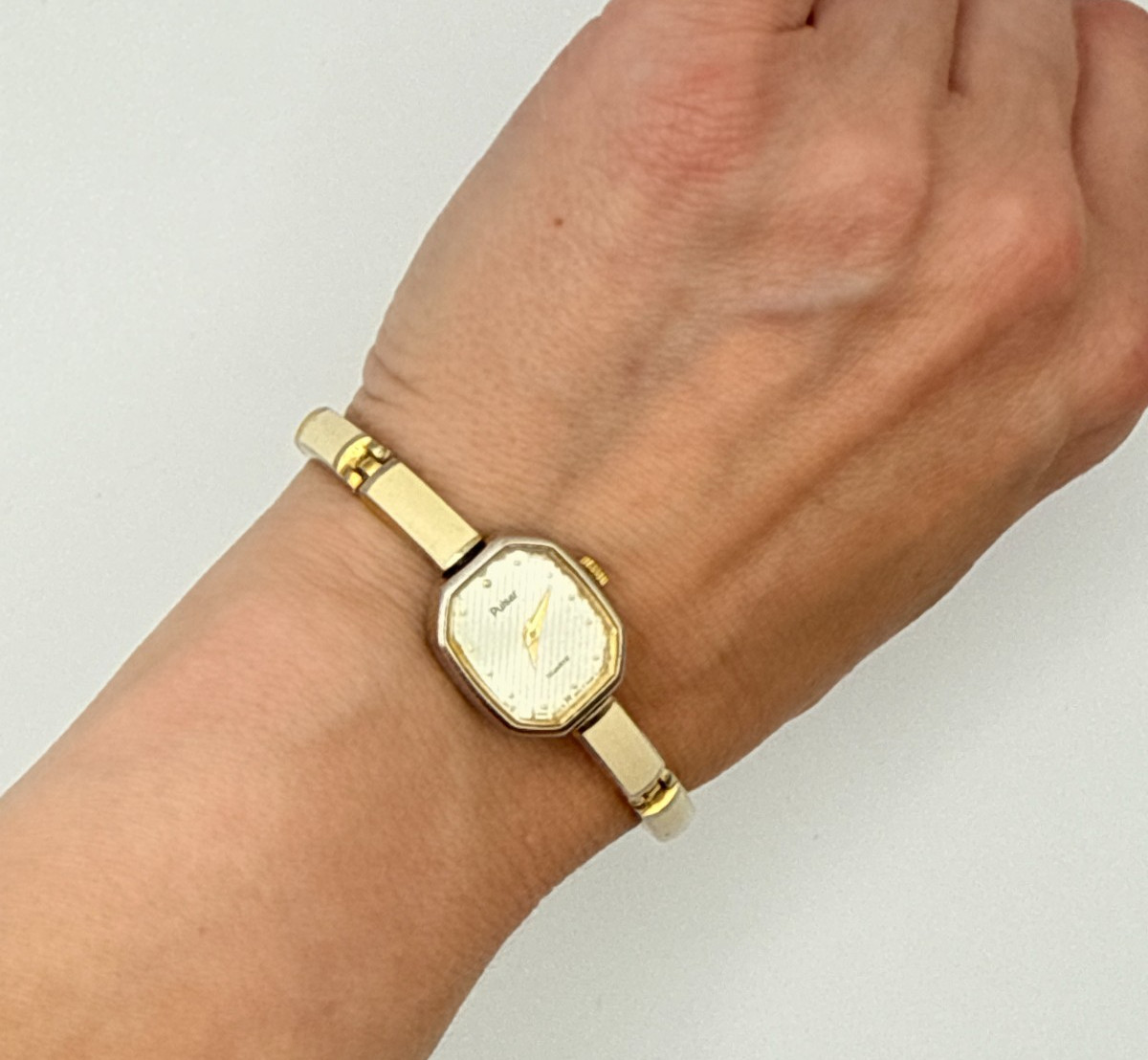 Vintage Pulsar Two-Tone Octagonal Ladies Watch Quartz Untested
