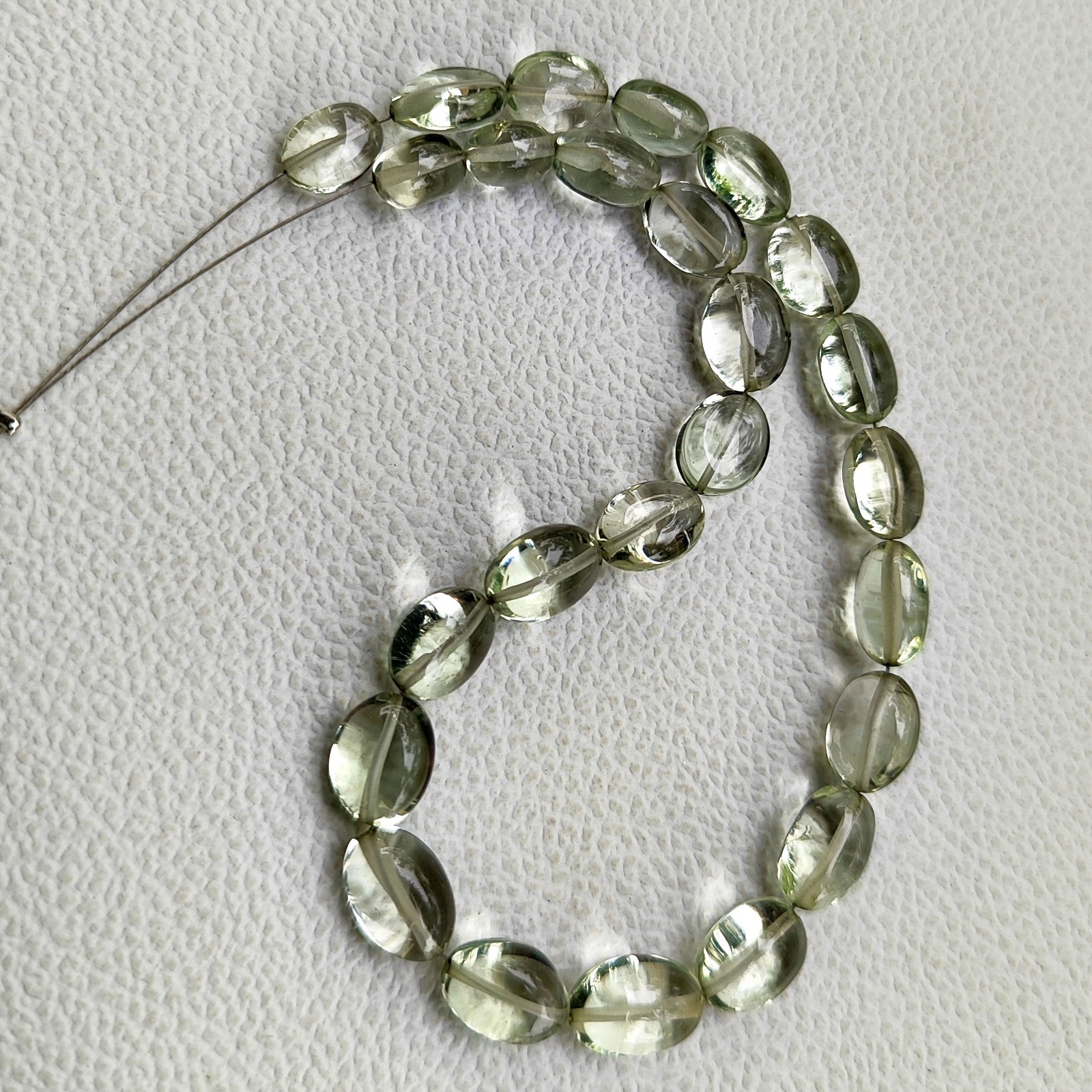 Natural Prasiolite Green Amethyst 8-11mm Smooth Nugget Beads 10 Inch Brazil Gem