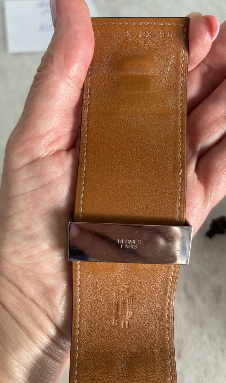 Hermès Collier de Chien Lizard Leather Genuine Leather Palladium Bracelet S