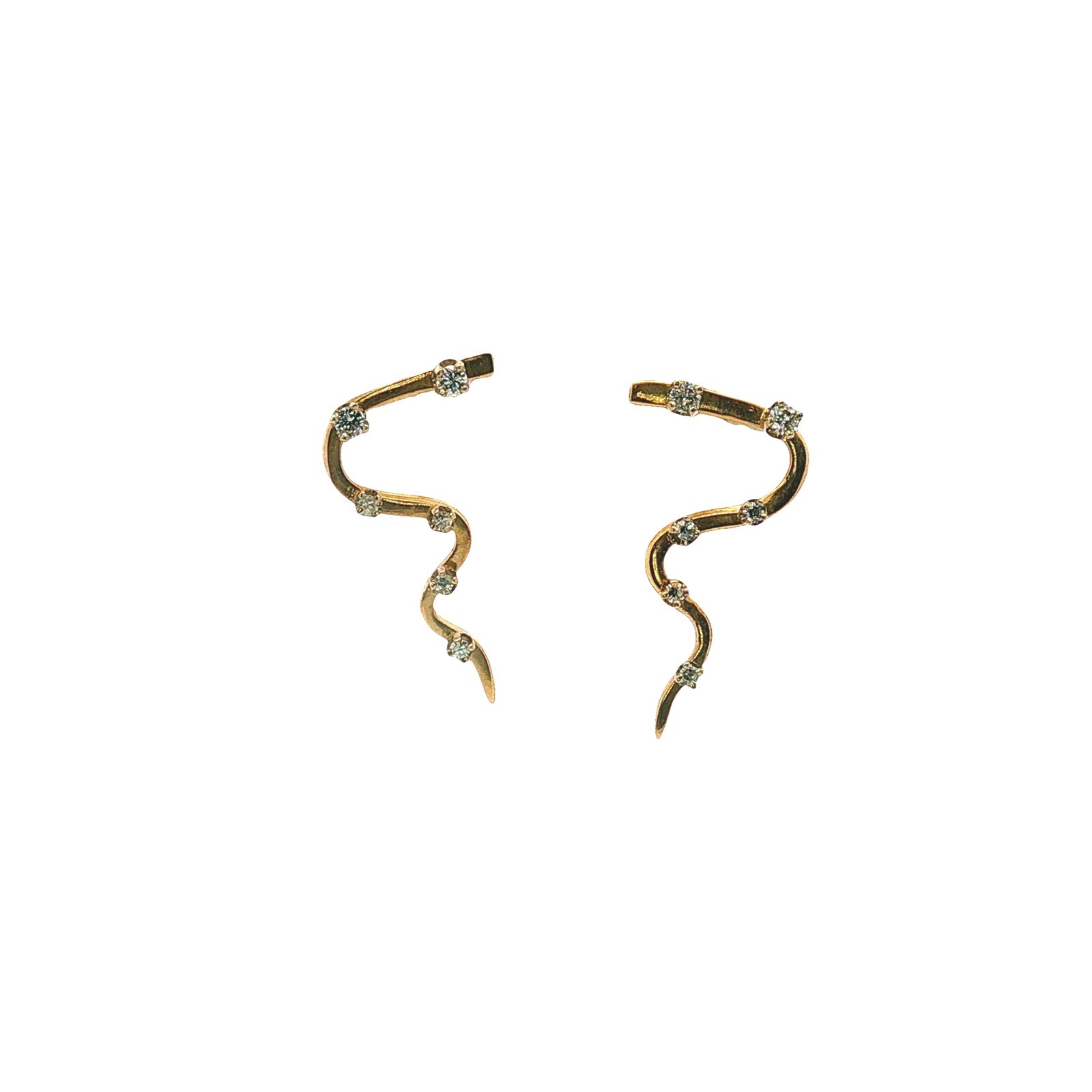 Vintage 14K Yellow Gold Diamond Drop Earrings 0.23 cttw 1″