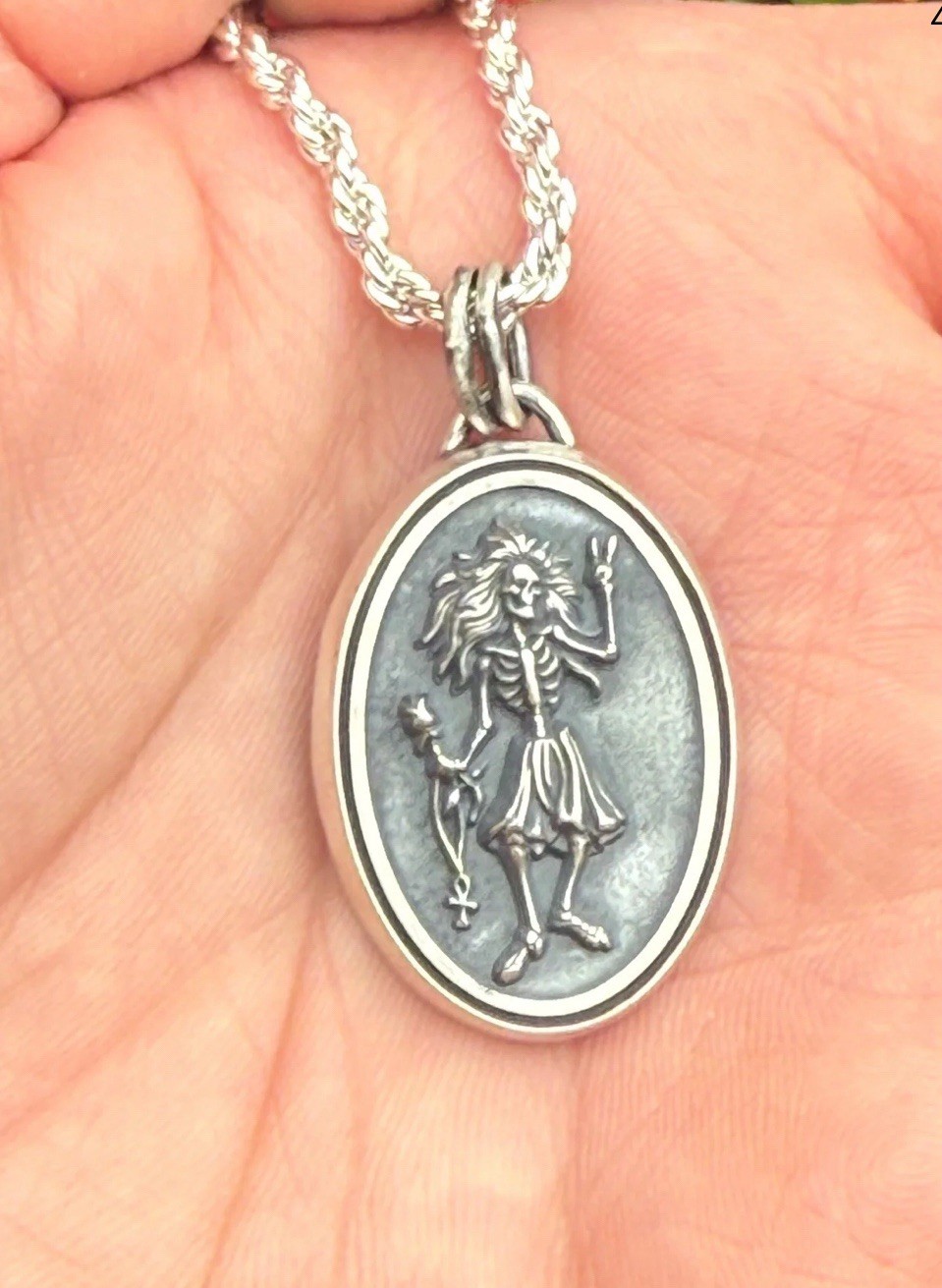 Hand Fabricated Silver Rosebud Pendant