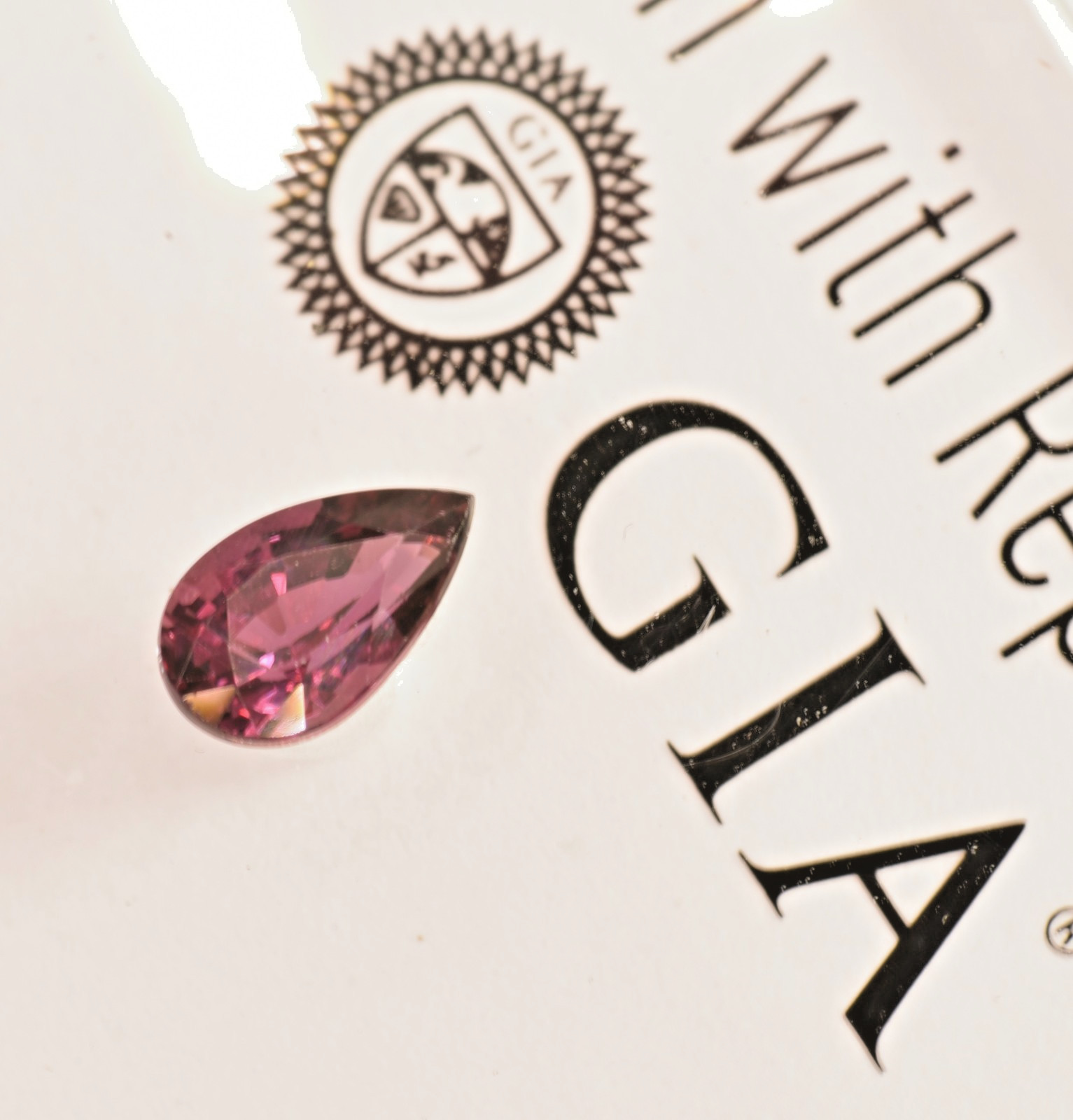 GIA Certified Natural Ruby Loose Pear Shape Step Cut 1.06 ct. Purplish Red