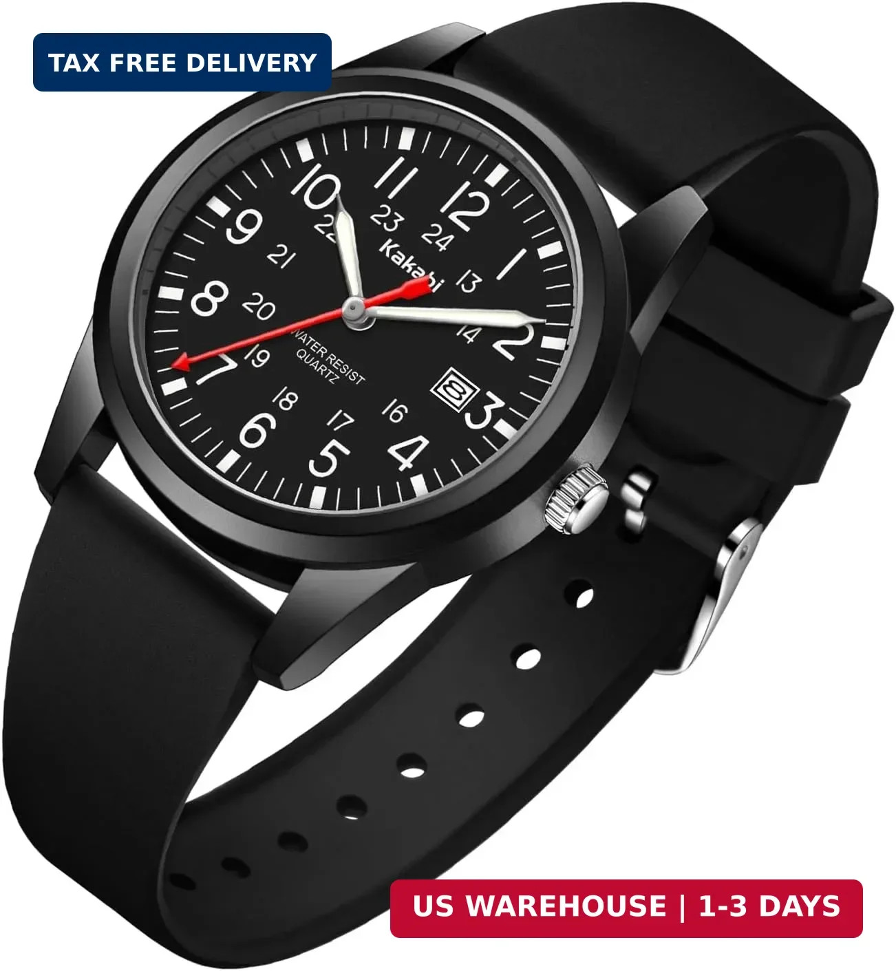 Men’s Easy to Read Watch, Unisex Military Sport Analog Quartz Casual Wristwatch