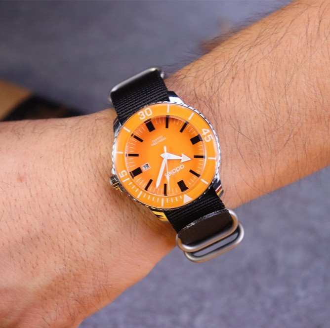 44MM ADDIESDIVE Quartz Diver Sports Watch Men’s Nylon Waterproof Luminous NEW