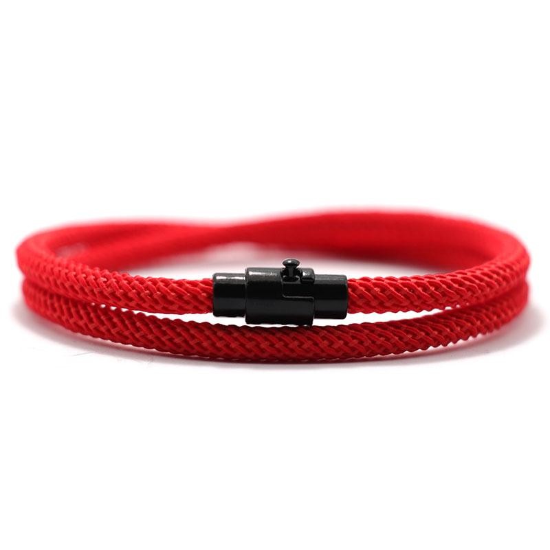 Simple Style Men’s Rope Bracelet Double Layer 4mm Thread Fabric Casual Accessory