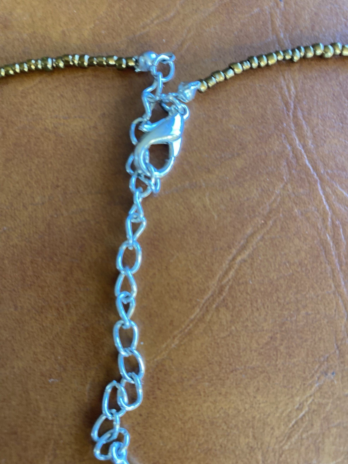 Necklace Pendant Turquoise Stone Like Beaded 25” Boho Statement