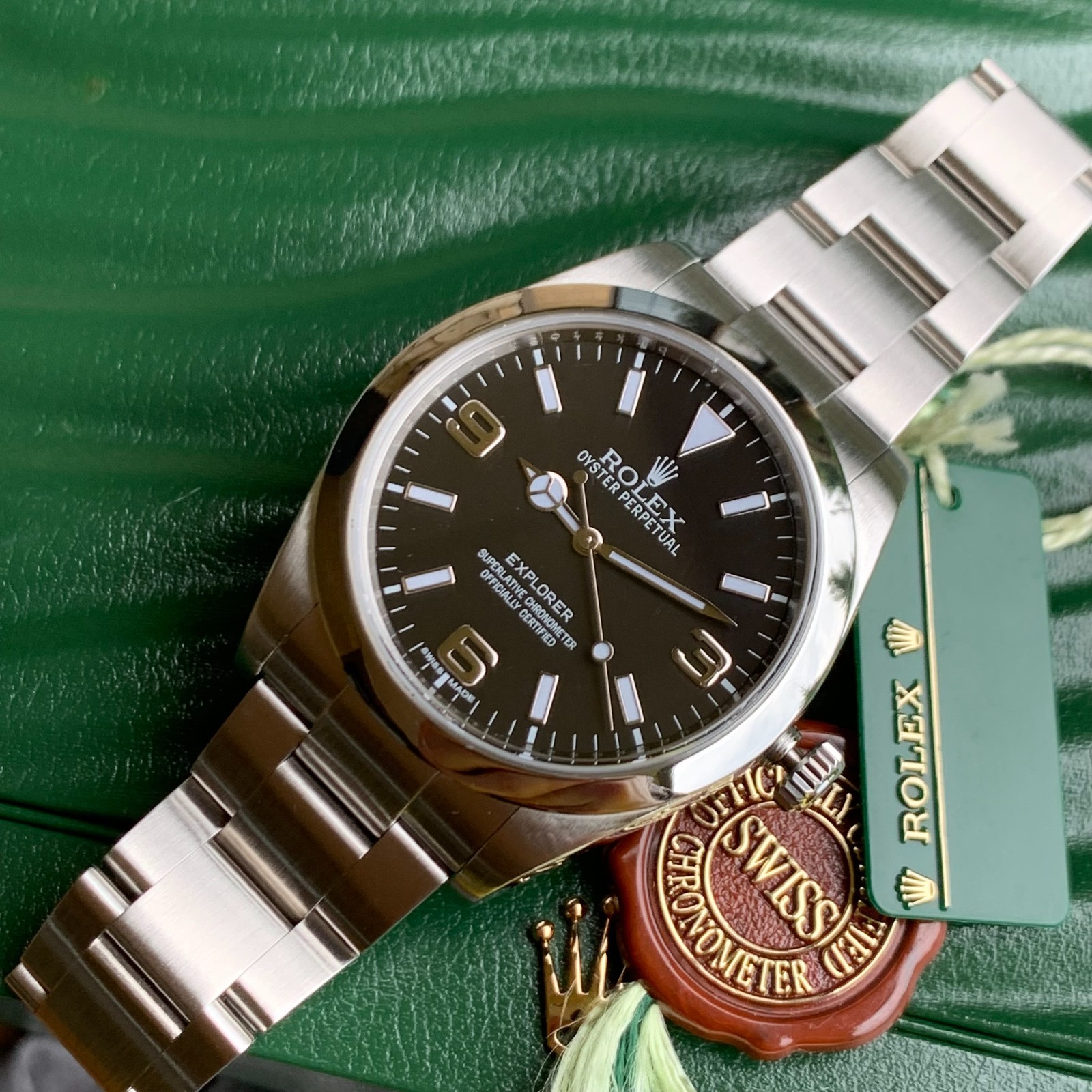 Rolex Explorer Ref. 214270 Automatic Oyster Perpetual Steel Watch – Box & Papers