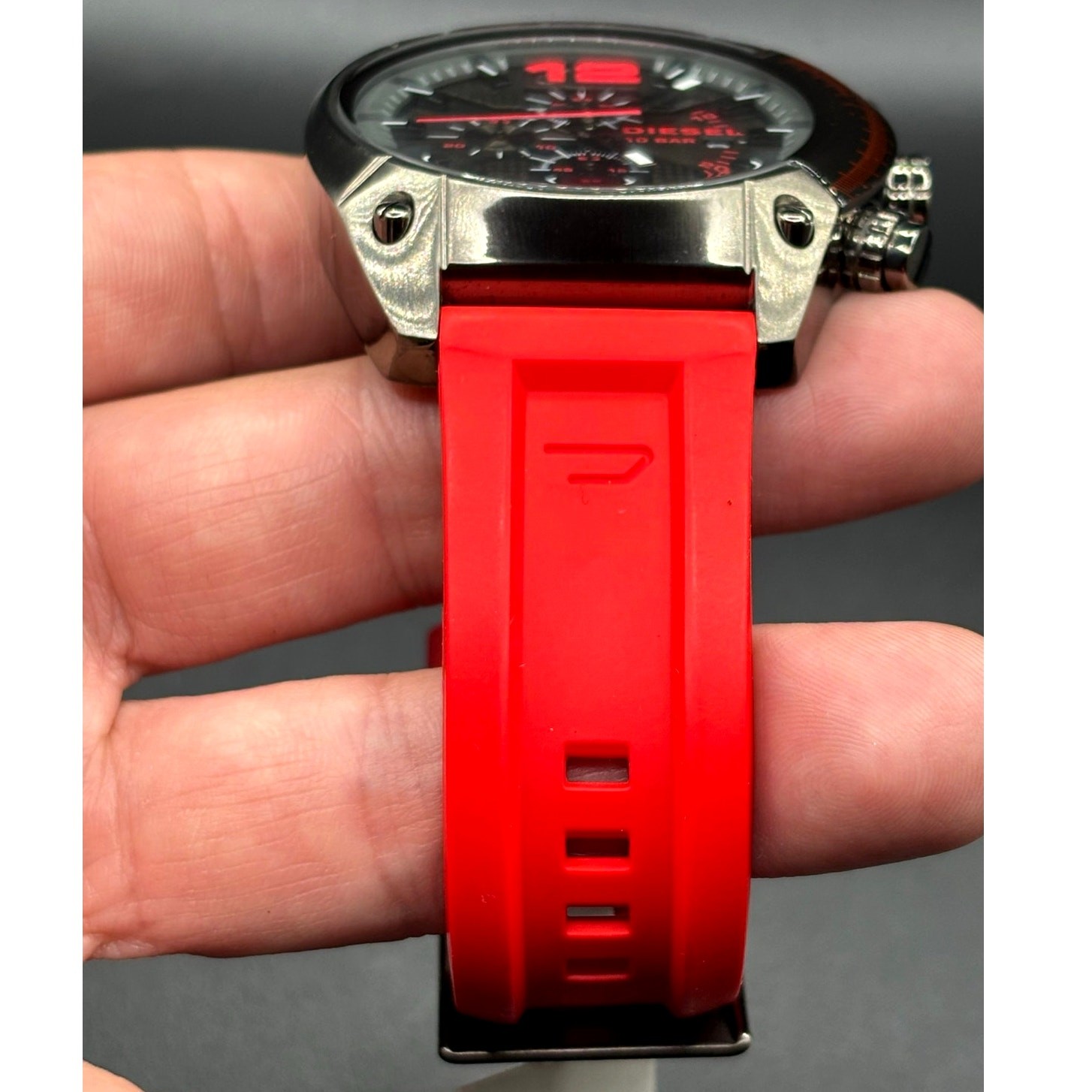 Diesel Overflow DZ4481 Chronograph Red Silicone 55mm Men’s Watch